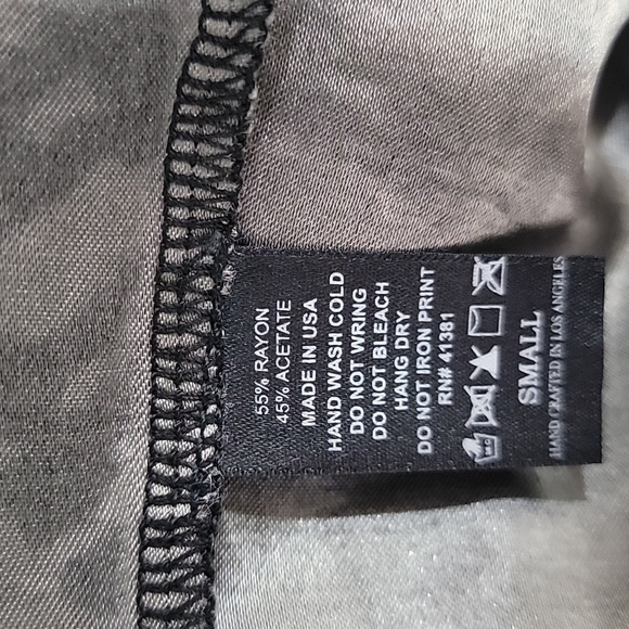 Salvage Black and Gray Satin, Embossed Camisole Top, Mini Dress - Picture 9 of 9